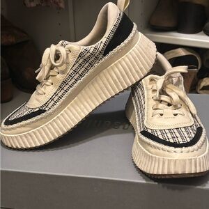 Dolce Vita Black and Cream Patterned Sneakers